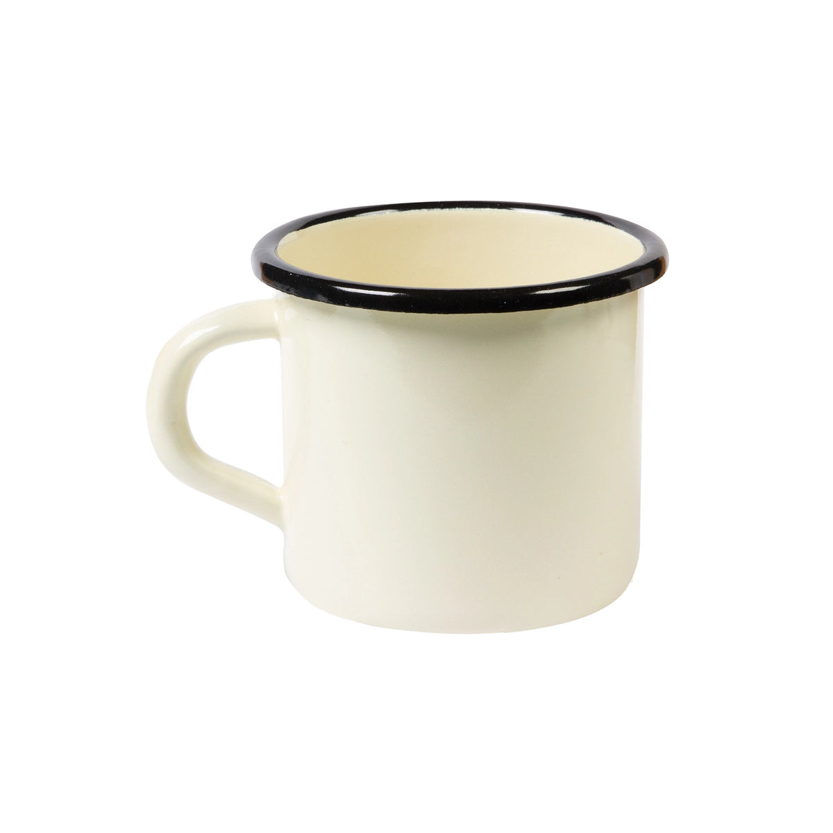 Emaljekop med hank - Creme