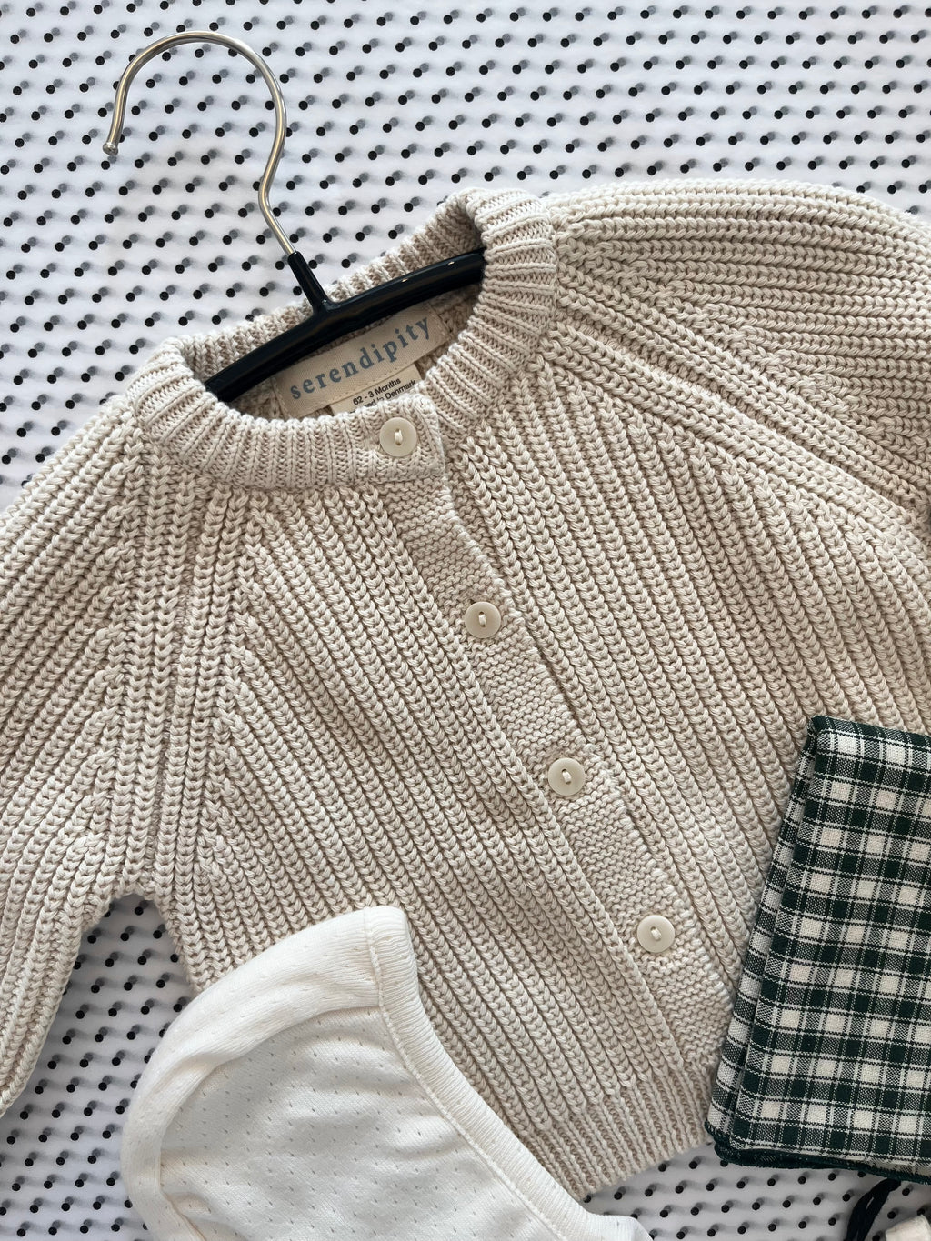 Serendipity baby patent cardigan - Creme