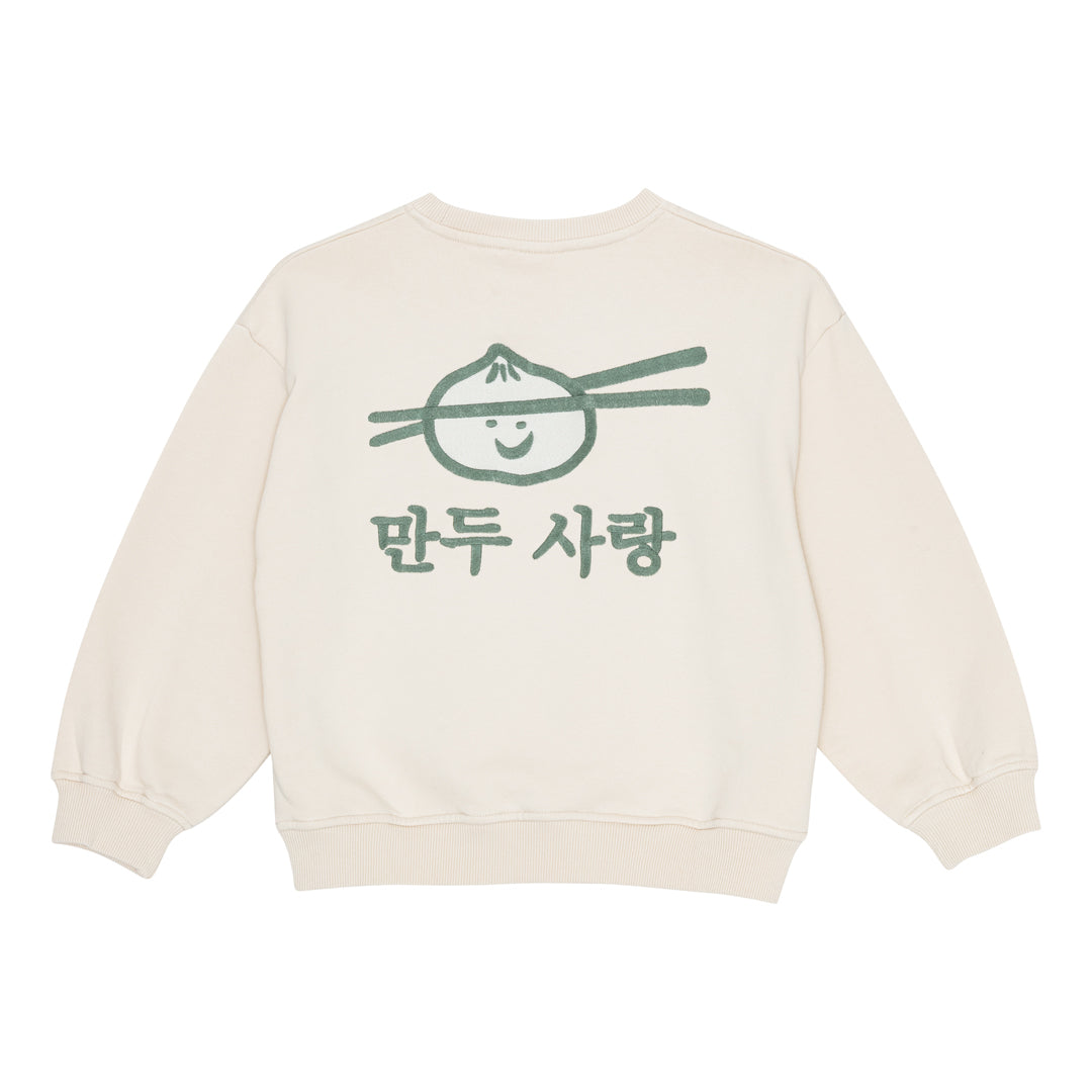 Norah Sweatshirt med broderi - Rainy Day