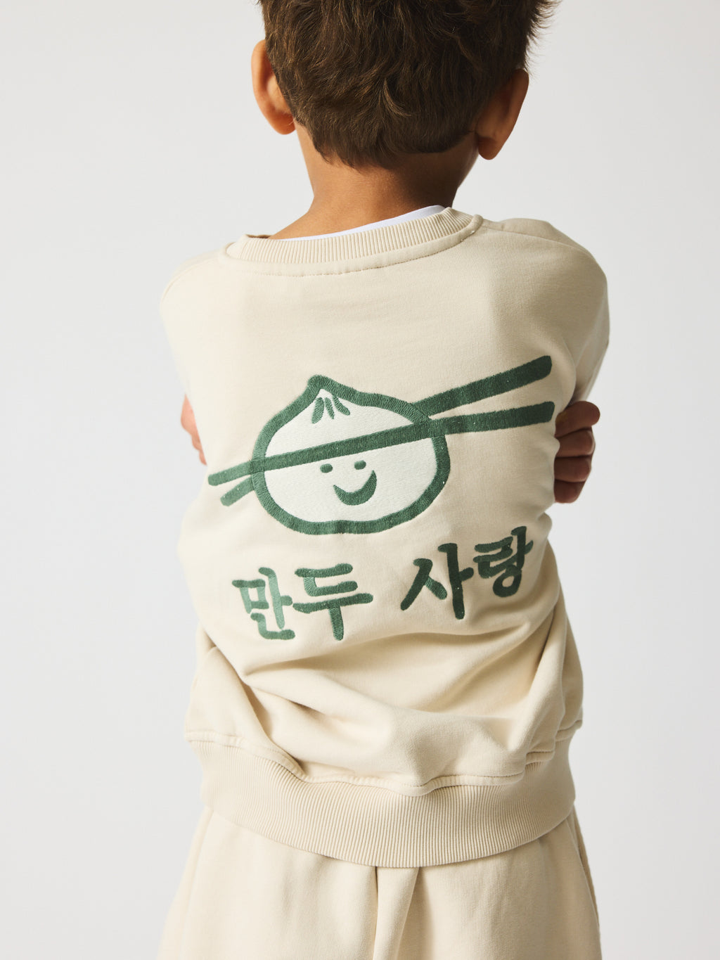 Norah Sweatshirt med broderi - Rainy Day