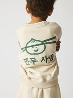 Norah Sweatshirt med broderi - Rainy Day