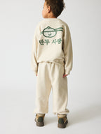Norah Sweatshirt med broderi - Rainy Day