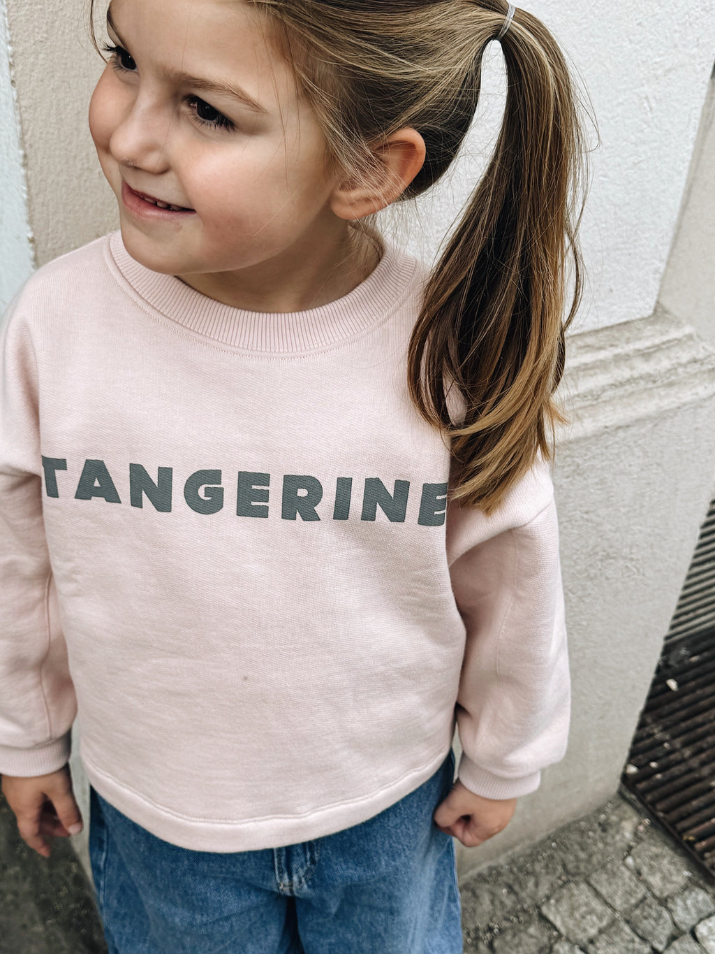 Tangerine Sweatshirt med Print - Lyserød