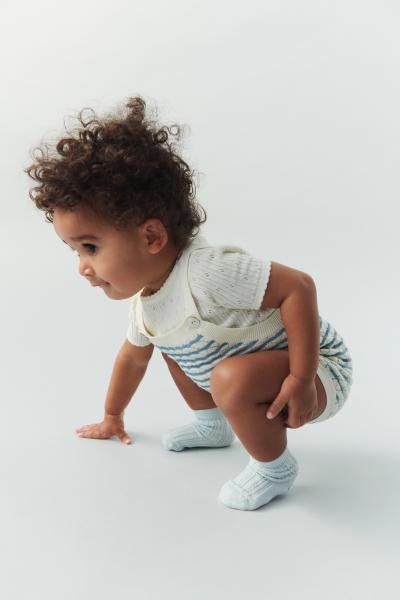 Baby Pointelle body kortærmet - Ecru