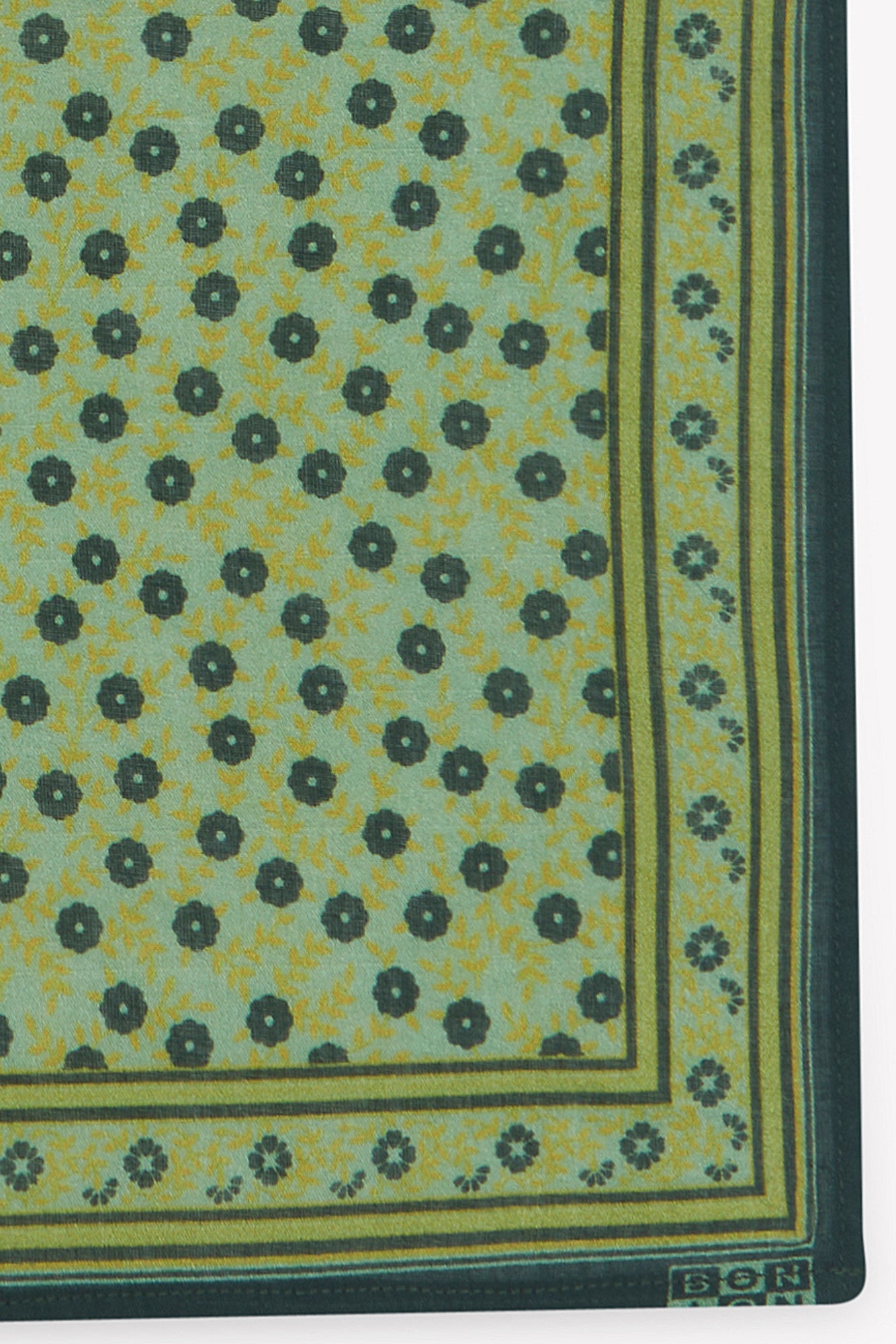 Tørklæde - Grøn blomst