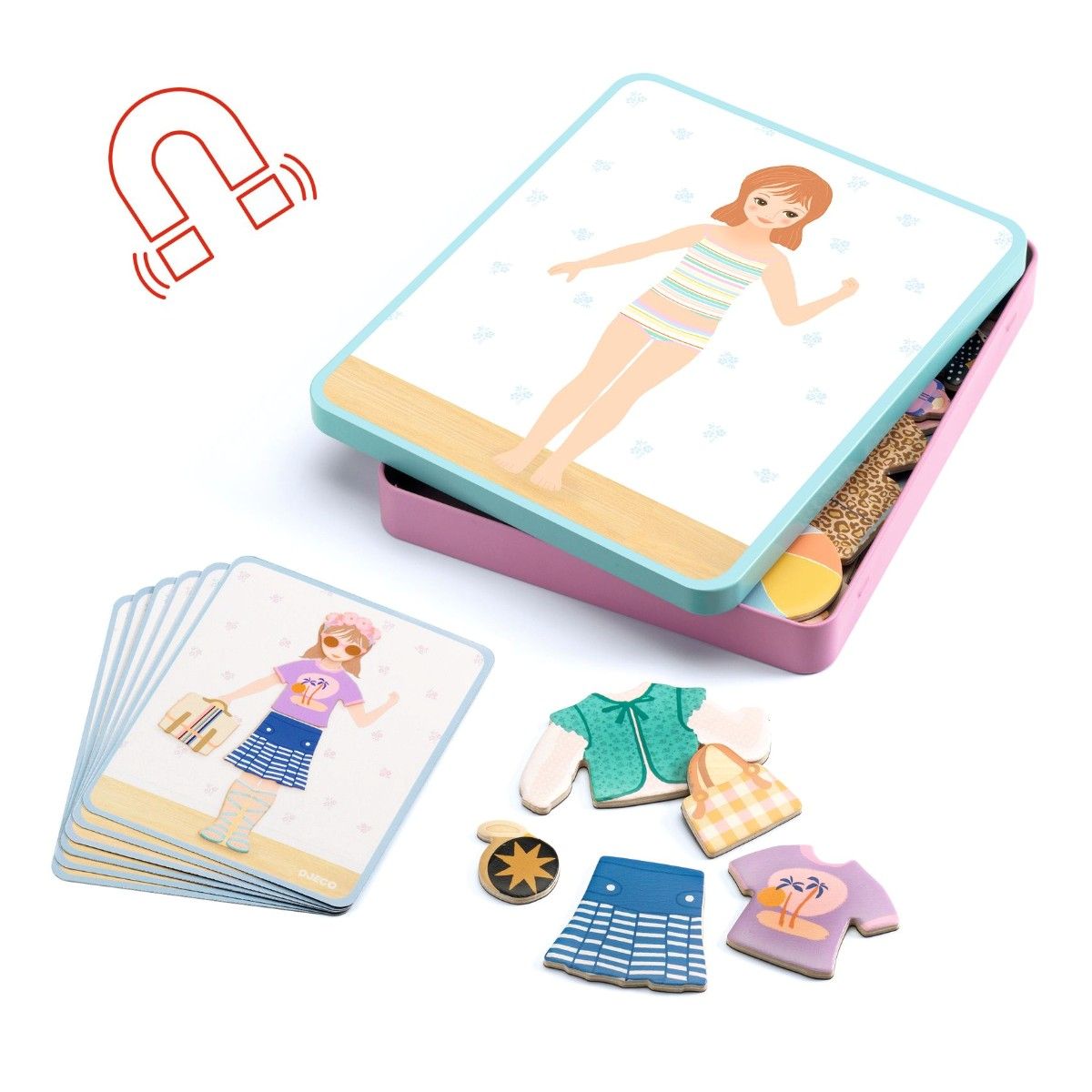 Magnetæske med påklædningsdukker