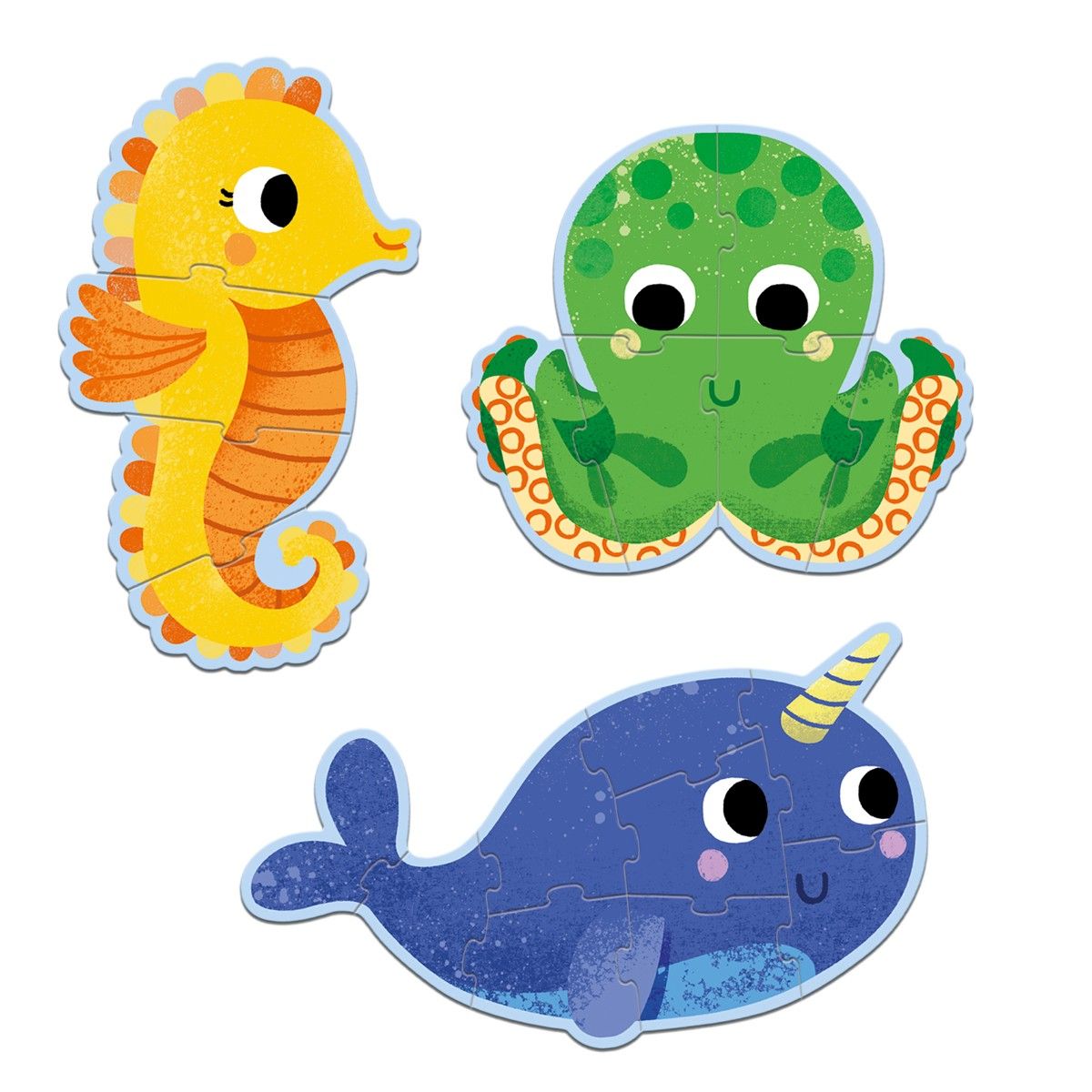 3 x puslespil - Havets dyr