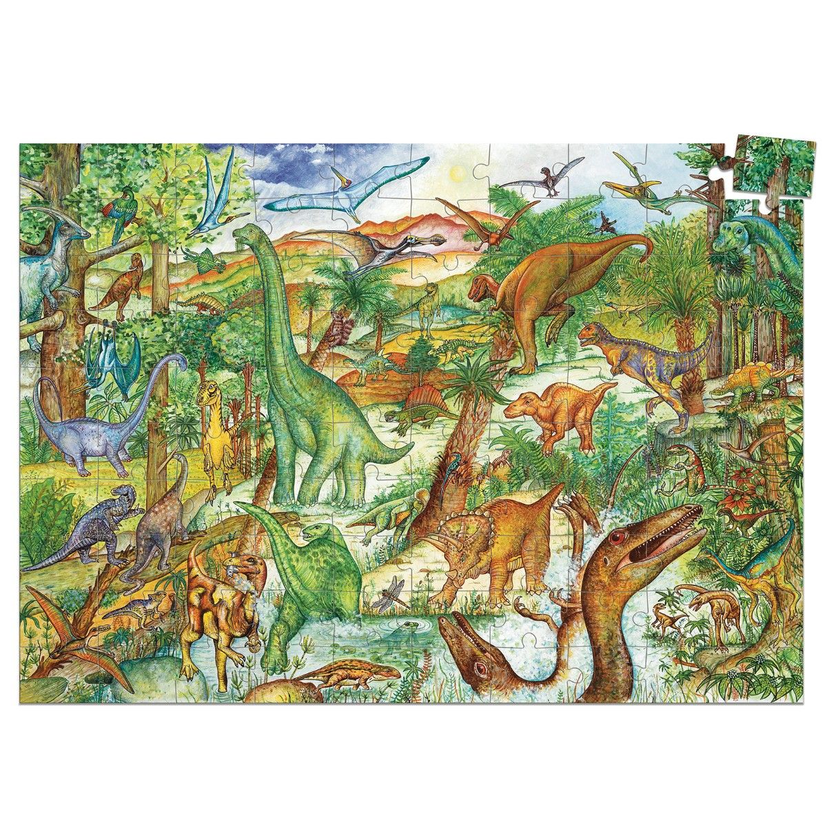 Puslespil - Dinosaur Verden 100 brikker