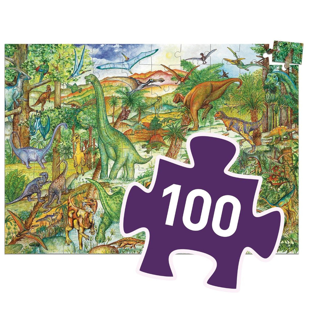 Puslespil - Dinosaur Verden 100 brikker