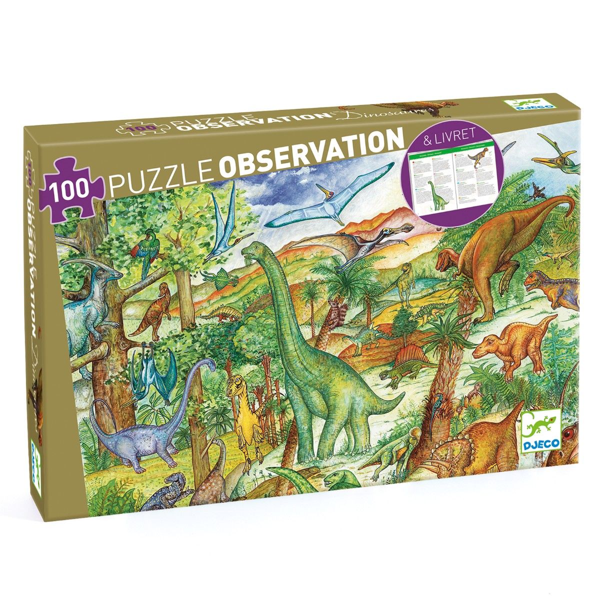 Puslespil - Dinosaur Verden 100 brikker
