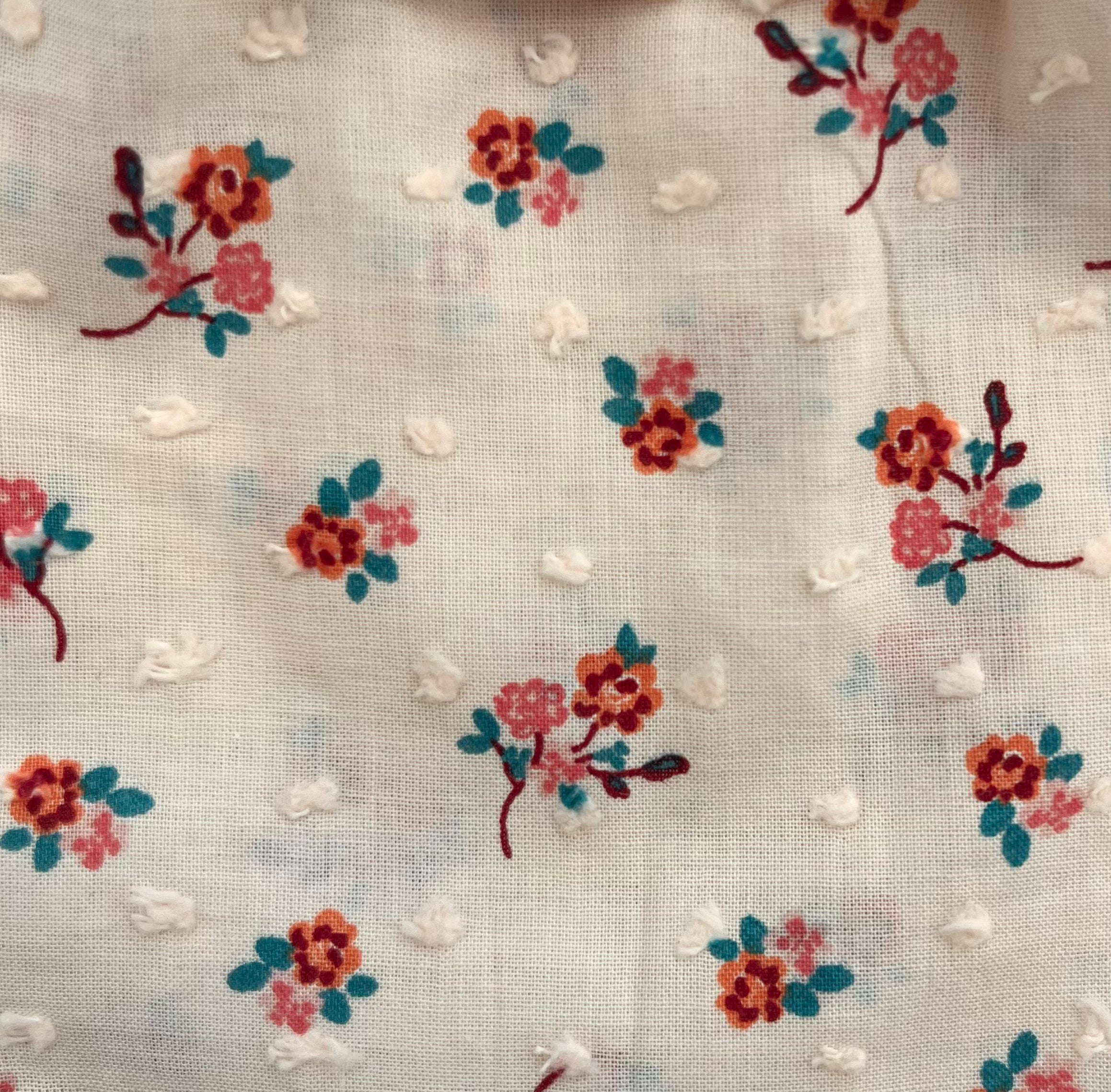 Dukkedragt - Rosa med blomster