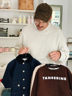 Tangerine Denim Jakke med Fløjlskrave