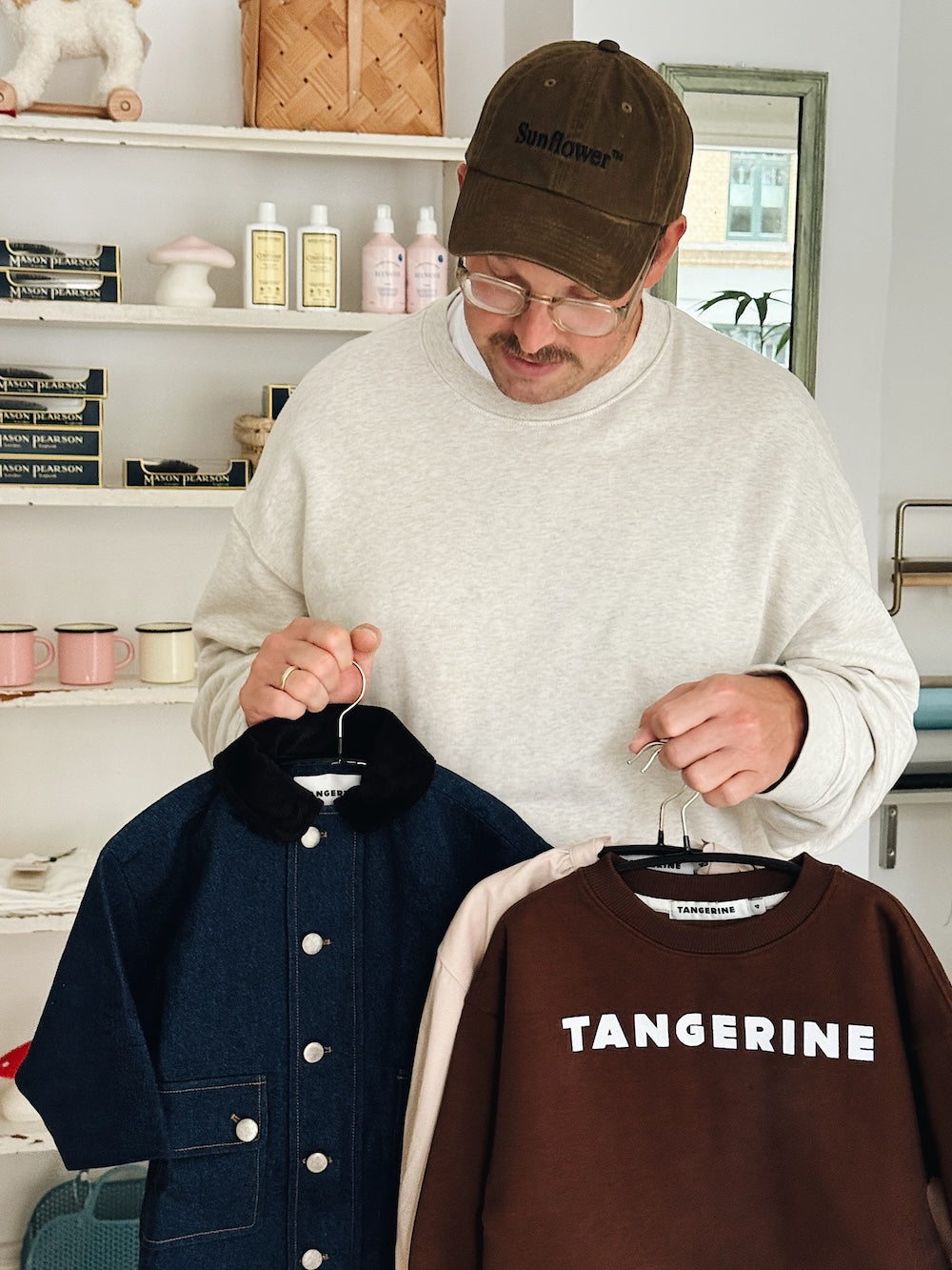 Tangerine Denim Jakke med Fløjlskrave