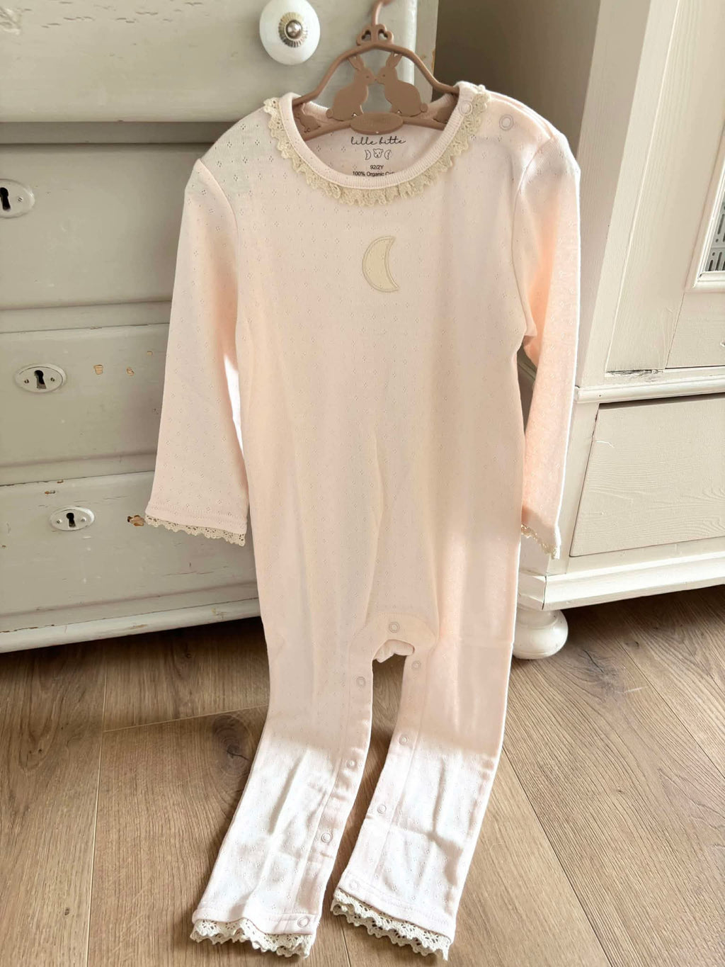 Baby Pyjamas med broderi - Lyserød