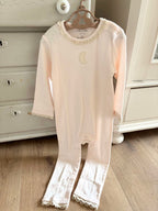 Baby Pyjamas med broderi - Lyserød