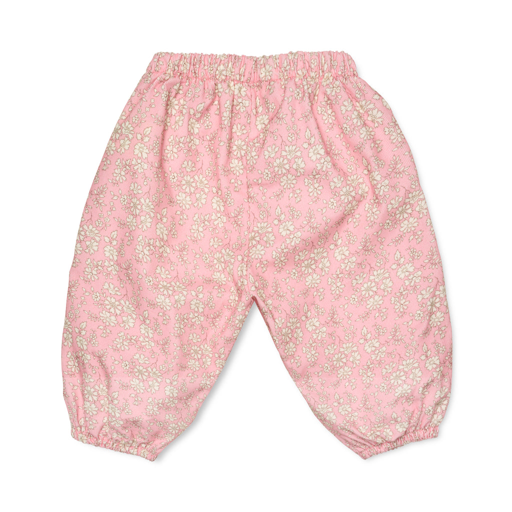 Lalaby pixi pants - Pink flower cord