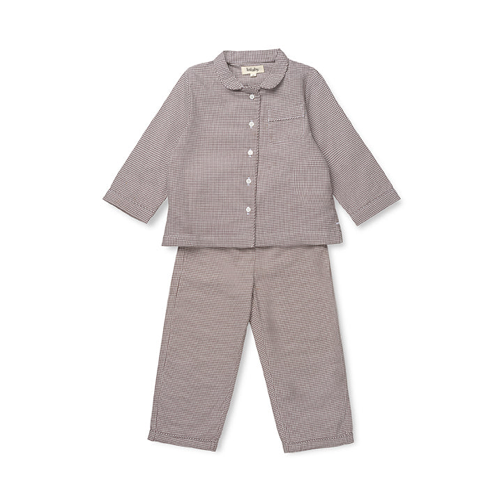 Classic pyjamas - tiny check brown
