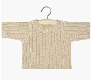 Dukkesweater "Julian" - beige kabelstrik
