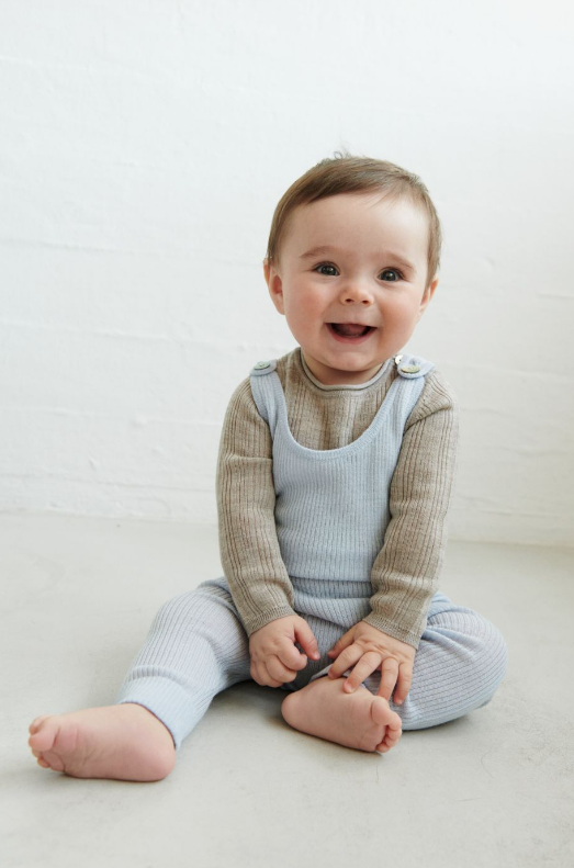 Baby rib overall - Baby blue