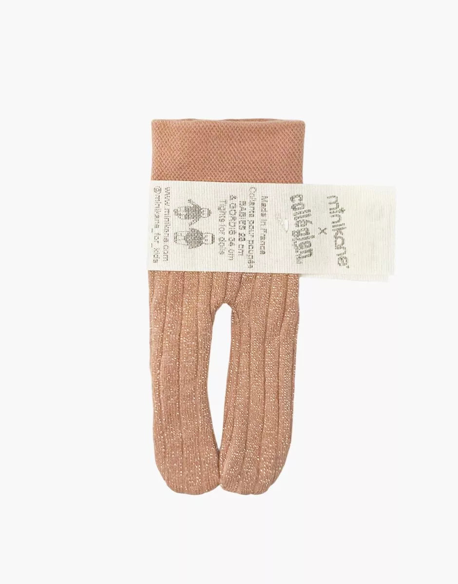 Dukke strømpebukser - Rosewood glimmer