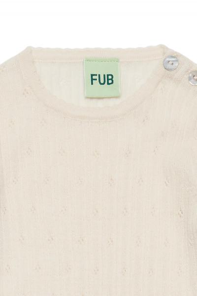 FUB Baby Pointelle Body i merinould - Ecru
