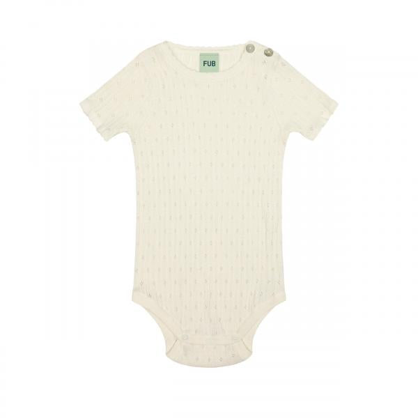 Baby Pointelle body kortærmet - Ecru