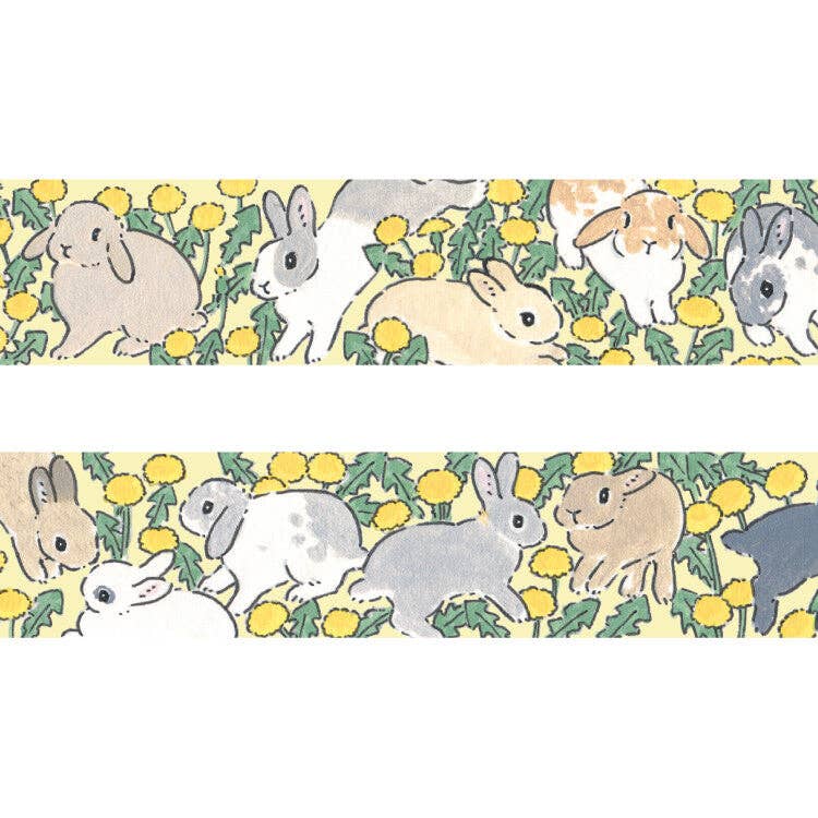 Washi-tape – Kaniner & mælkebøtter af Schinako