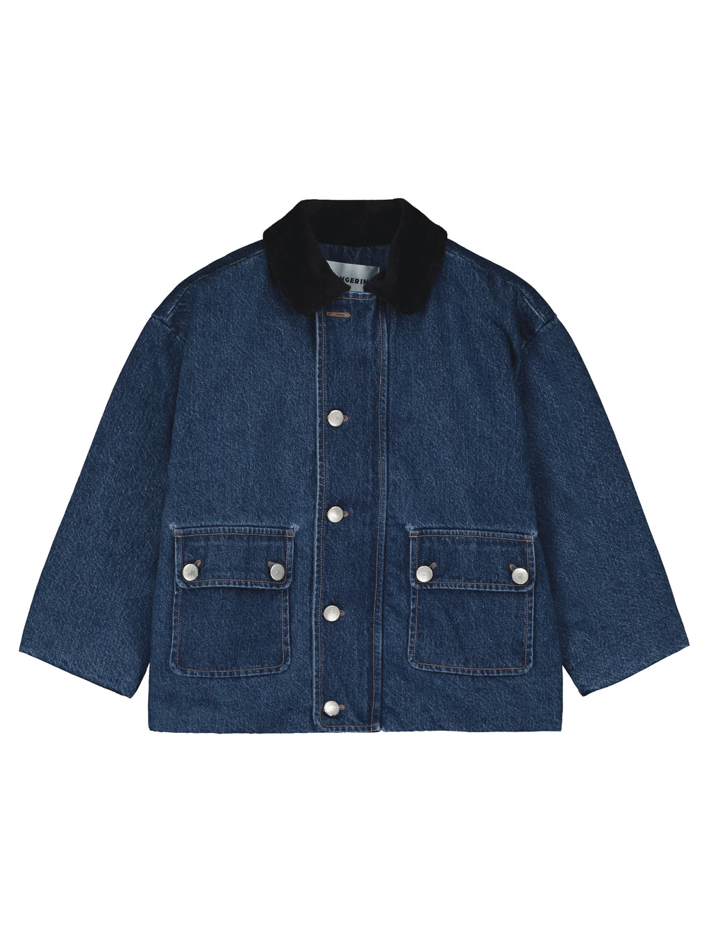 Tangerine Denim Jakke med Fløjlskrave