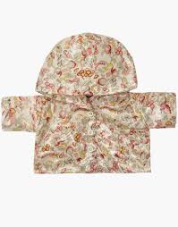 Dukke regnjakke - Pink blomst