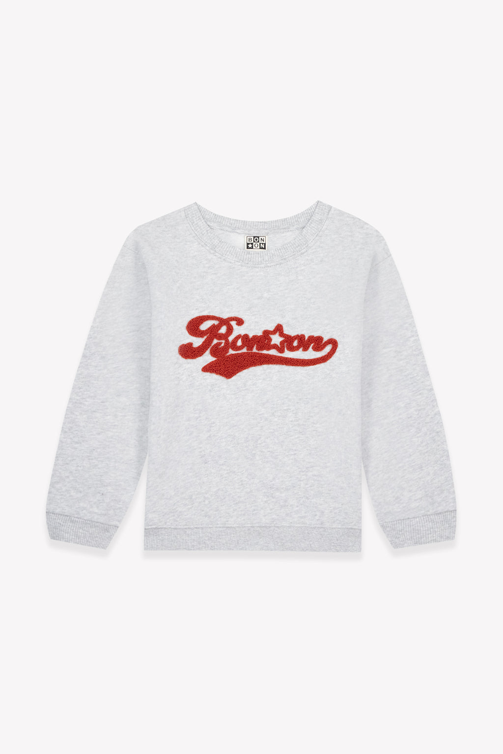 Bonton Smile Logoboy Sweatshirt med broderi - Lysegrå