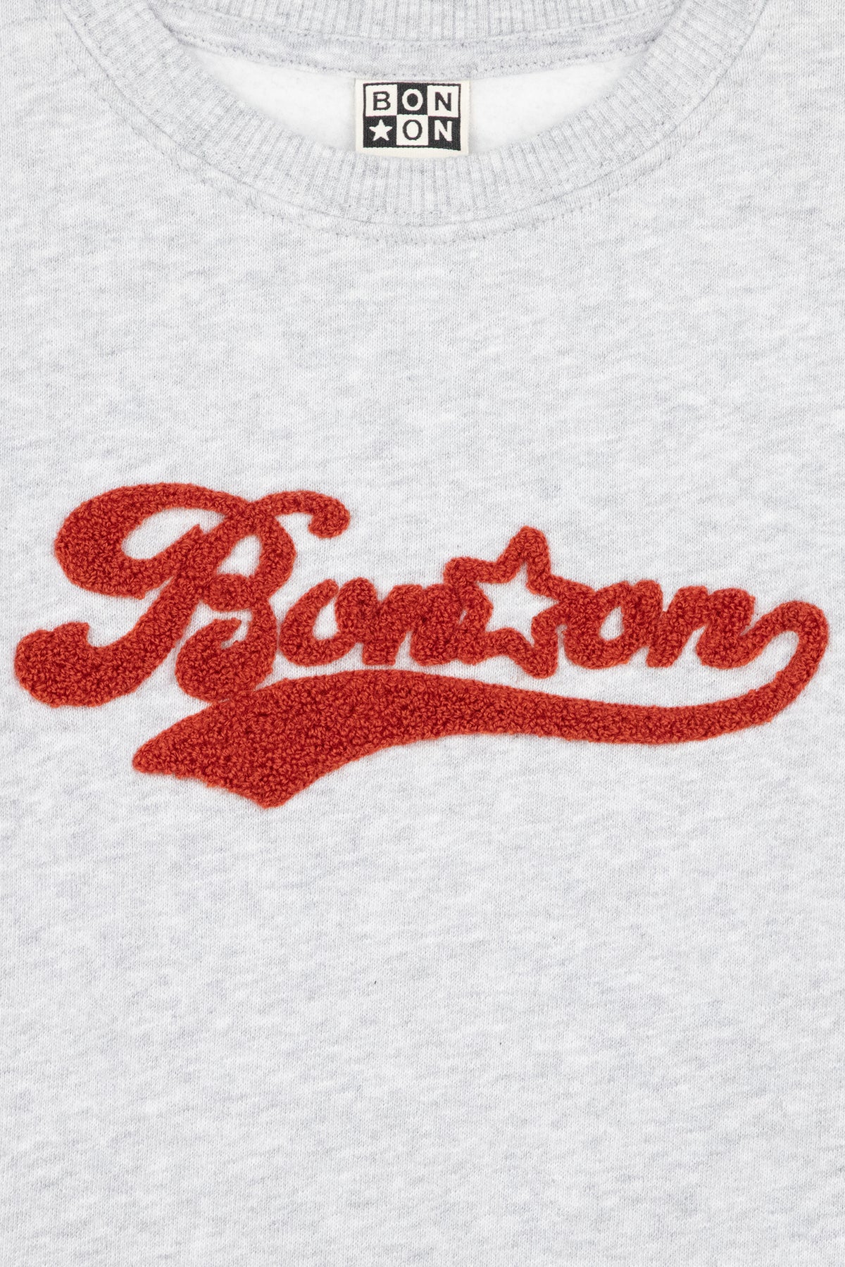 Bonton Smile Logoboy Sweatshirt med broderi - Lysegrå