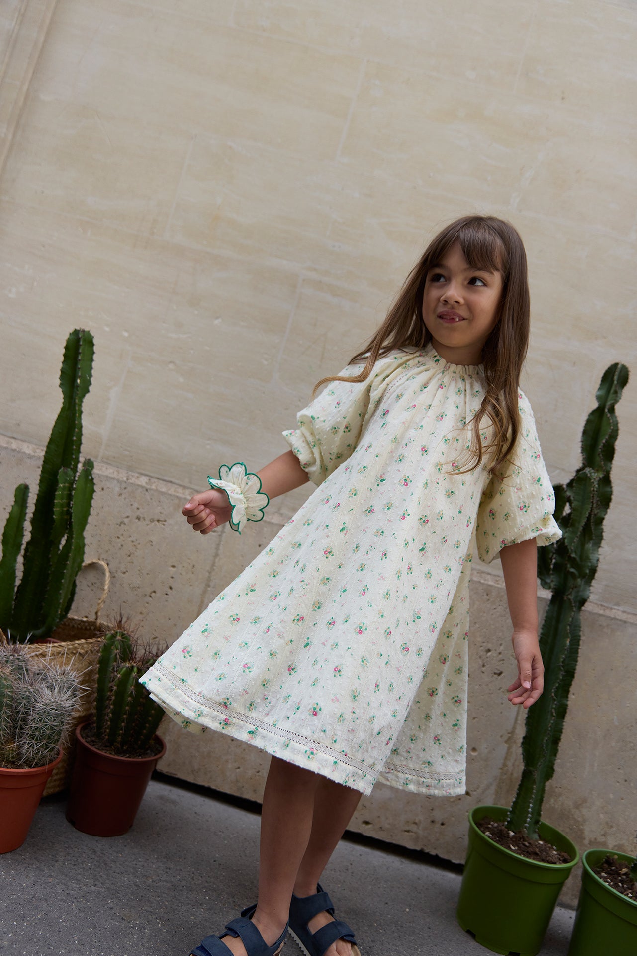 Nectare kjole - Hvid med blomster