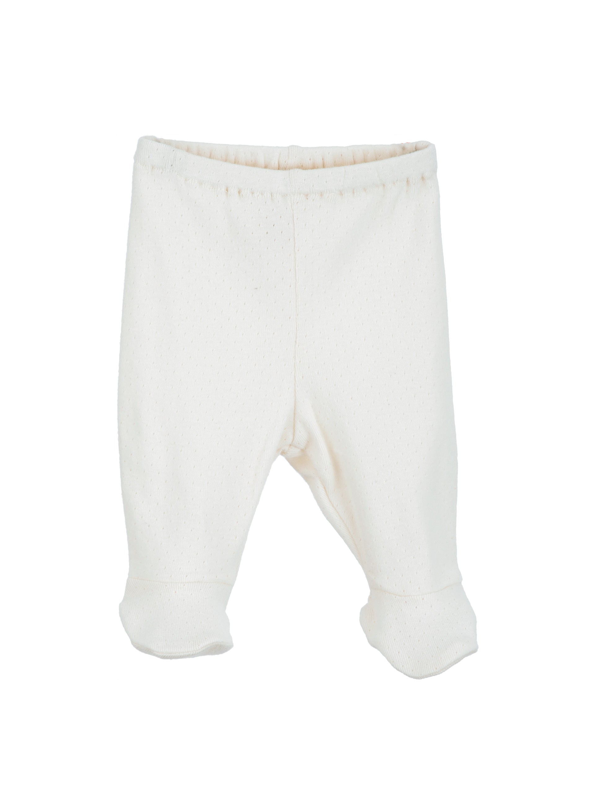 Newborn bukser med fødder - Offwhite