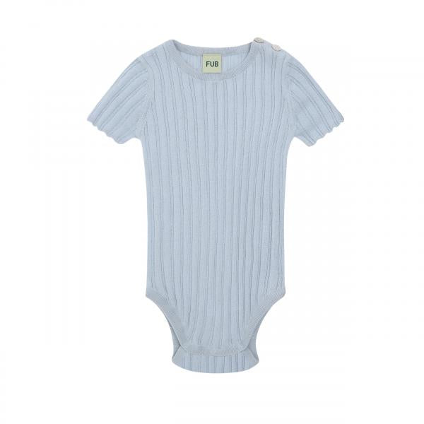 Baby rib body kortærmet - Pale blue